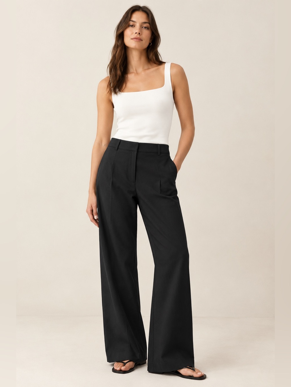 NWT! Banana Republic Wide-leg High-rise Pleated Pull-On Pant #706520 🎈5️⃣